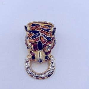 Vintage Leopard Door Knocker Brooch